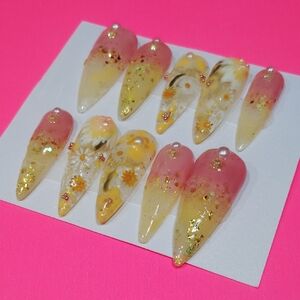 Floral Gradient Press-On Nails
